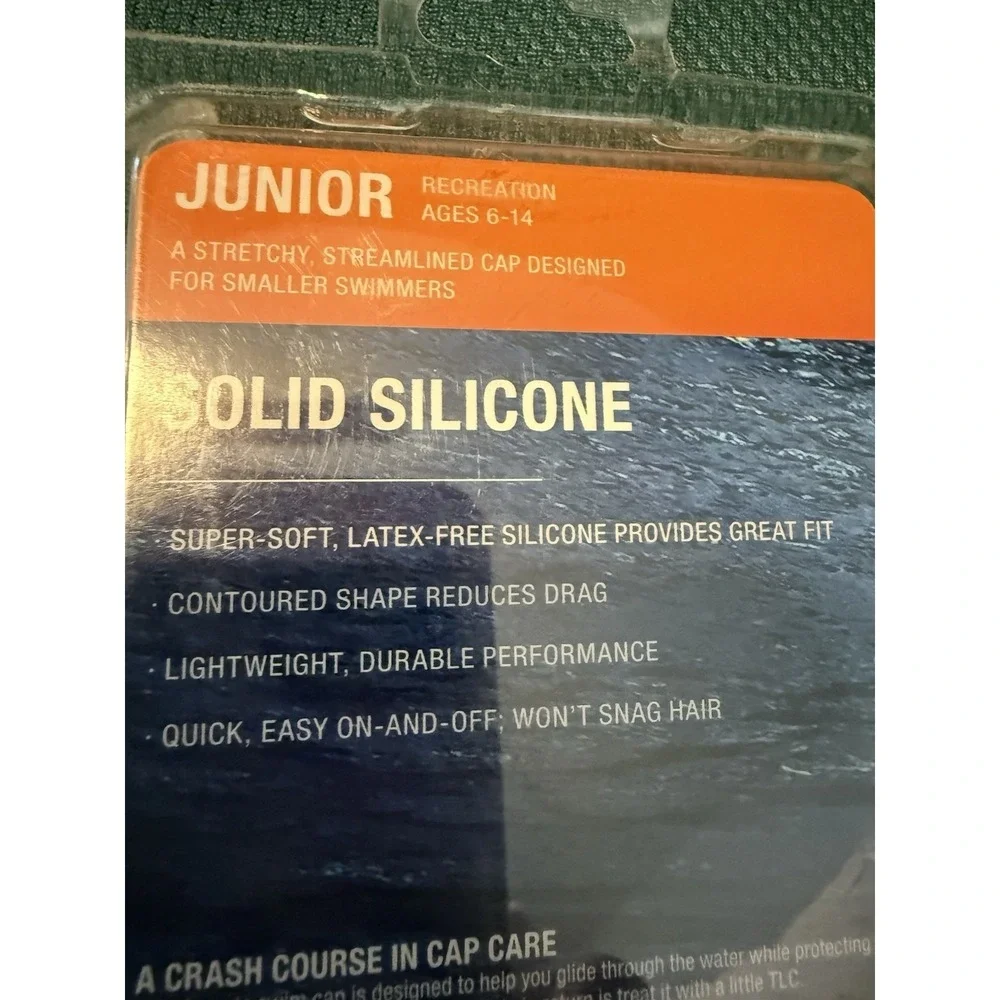 Speedo Solid Silicone Junior Cap Age‎ 6-14 Latex Free Purple New